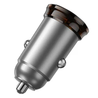 Automobilinis įkroviklis Hoco USB A + USB C QC3.0 PD 43W + kabelis USB C į USB C NZ16A metalinis pilkas