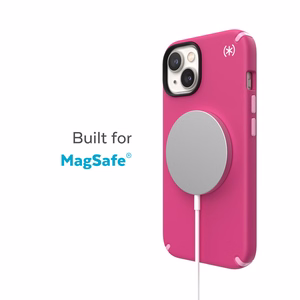 Чехол Speck Presidio2 Pro + MagSafe для iPhone 15 Plus / 14 Plus, с антимикробной защитой Microban, цветовая комбинация «Digital Pink / Blossom Pink / White»