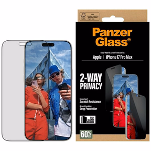PanzerGlass Ultra-Wide Fit EasyAligner privatumo stiklas iPhone 17 Pro Max