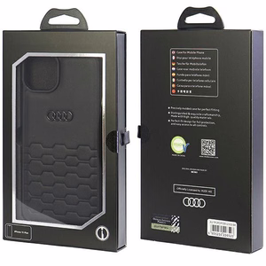 Audi GT Sintetinės odos dėklas telefonui iPhone 15 Plus - juodas