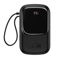 Baseus išorinė baterija 20000mAh Qpow Pro - USB + Type C - PD 22,5W su Type C kabeliu (PPQD060301) juoda
