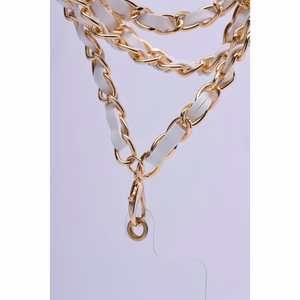 STRAP telefono dirželis, telefono pakabukas / virvelės ilgis 116 cm (58 cm kilpoje) / ant kaklo – baltas