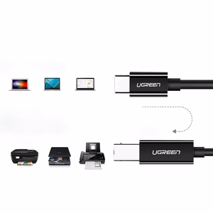 Ugreen US241 USB-C 2.0 - USB-B laidas 1m - juodas