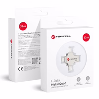 FORCELL F-DATA USB atmintukas Metal Quad 32GB USB3.2 Gen 1 (USB A / Type C / Lightning / Micro USB) sidabrinis