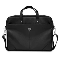 Guess Saffiano Triangle Logo krepšys 16'' nešiojamam kompiuteriui - juodas