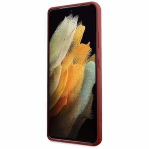 Dėklas telefonui Mercedes Silikoninis Line dėklas Samsung Galaxy S21 Ultra raudonas