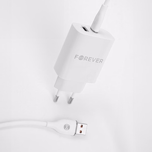 "Forever" kabelis USB - USB-C 1,0 m 6A baltas