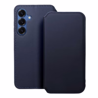 DUAL POCKET knygos dėklas SAMSUNG S25 Plus tamsiai mėlynas