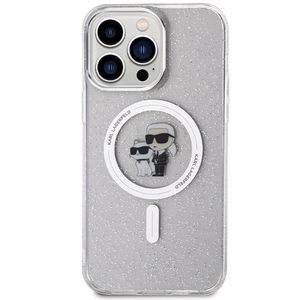 Karl Lagerfeld KLHMP14XHGKCNOT Karl & Choupette Glitter dėklas, skirtas iPhone 14 Pro Max 6.7", su MagSafe, skaidrus