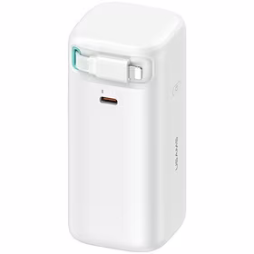 USAMS Išorinė baterija su suvyniojamuoju Lightning laidu 18000 mAh PD45W Fast Charge XMF Series baltas 20KCD21702 (US-CD217)