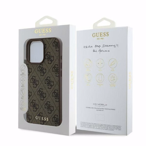 Guess 4G Classic dėklas telefonui iPhone 16 Pro - rudas