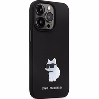 Karl Lagerfeld KLHCP14LSMHCNPK dėklas telefonui iPhone 14 Pro - juodas silikoninis C metalinis kaištis