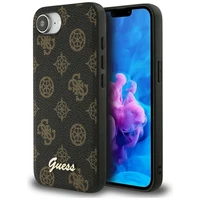 Guess Peony Script Logo Magnetinis dėklas telefonui iPhone 16e - juodas