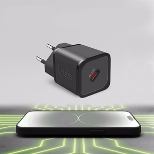 SBS TETRGAN1C20K 20W GaN USB-C sieninis įkroviklis su Power Delivery - juodas