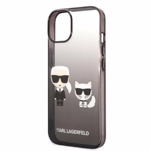 Karl Lagerfeld KLHCP14MTGKCK iPhone 14 Plus 6,7 "kietasis dėklas juodas / juodas gradientinis Ikonik Karl & Choupette