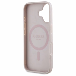 Guess GUHMP16SP4ROPEMCP iPhone 16 6.1" rožinė/rožinė kietas dėklas 4G Gėlių Raštas Magnetinis