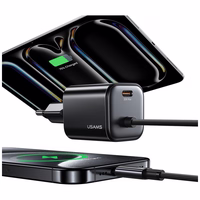 Tinklo įkroviklis USAMS JC Series CC264 30W GaN Mini Fast Charger 2xUSB-C juodas