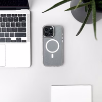 Blizgus dėklas MagSafe iPhone 16 - baltas su blizgučiais