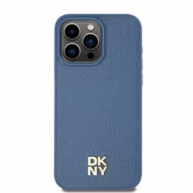 DKNY Odinis raštas metalinis logotipas Magnetinis dėklas iPhone 15 / 14 / 13 - mėlyna