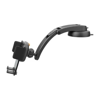 Car holder for mobile phone with windshield and dashboard mount BLUE STAR Long Neck Crystal black