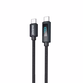 Dudao L7C USB-C - USB-C 100W kabelis su LED ekranu 1m - juodas