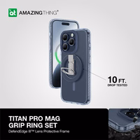 Amazing Thing Titan Pro Mag žiedo laikiklio dėklas 10FT IP156.1PTRBU Iphone 15 Pro tamsiai mėlyna