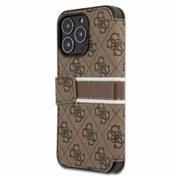 Guess GUBKP13L4GDBR iPhone 13 Pro / 13 6.1" rudas/rudas knyginis dėklas 4G Stripe
