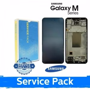 LCD дисплей совместимый с Samsung M356 M35 5G чёрный с рамкой (Service Pack)