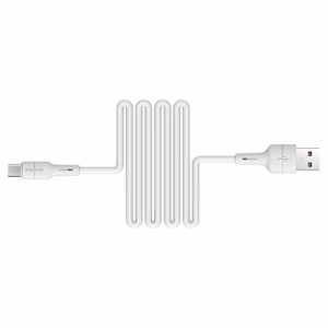Borofone Kabelis BX30 Silikonas - USB į Micro USB - 2,4A 1 metras baltas