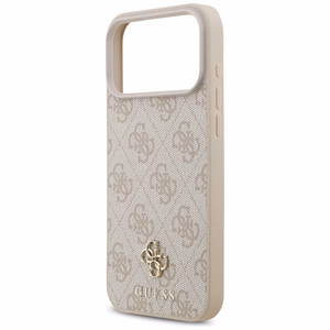 Guess 4G Small Classic Logo MagSafe dėklas, skirtas iPhone 17 Pro Max / 18 Pro Max, rožinis