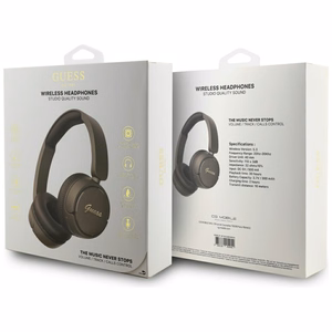 Guess belaidės ausinės BT HEADPHONES SCRIPT METAL LOGO rudos