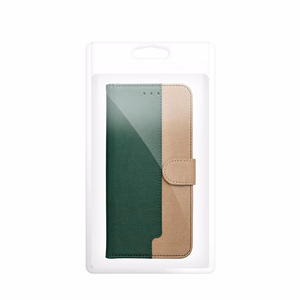 Atverčiamas dėklas Samsung A27 Split Book, žalias ir auksinis