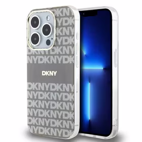 DKNY IML Mono ir Stripe Magnetinis dėklas telefonui iPhone 15 Pro Max - smėlinis