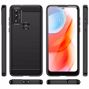 Carbon dėklas lankstus dangtelis Motorola Moto G Play 2022 juodas