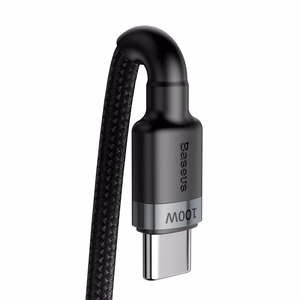 USB kabelis Baseus Cafule PD100W Type-C 2.0m pilkas-juodas CATKLF-ALG1