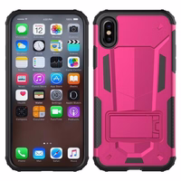 Zizo Hybrid Transformer Cover - Tough Cover iPhone X with Kickstand (Hot rožinis/juodas)