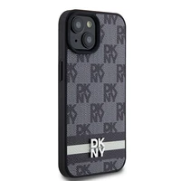 DKNY Odinis languotas mono raštas ir spausdintos juostos dėklas telefonui iPhone 15 Plus / 14 Plus - juodas