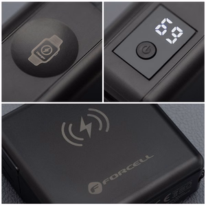 FORCELL F-ENERGY daugiafunkcinis įkroviklis 45W 6in1 su USB A ir USB C lizdais, išorinė baterija 15000mAh ir belaidis įkrovimas 15W