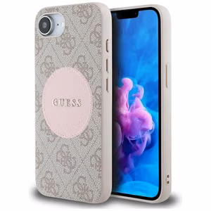 Чехол Guess 4G Circle Classic Logo MagSafe для iPhone 16e - розовый