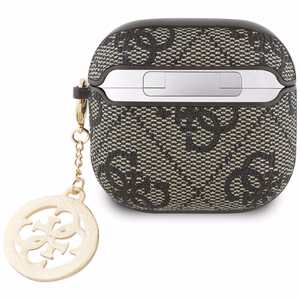 Guess 4G Strass Charm dėklas AirPods 4 - rudas