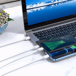 Laidas 3in1 USB A į Lightning / Micro USB / USB C Hoco 2A 1 m X74 baltas