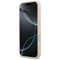 Guess Grūdėtos Gėlės Klasikinis Logotipas Magnetinis dėklas telefonui iPhone 17 Pro - rožinis