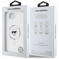 Karl Lagerfeld IML Metal Choupette Head MagSafe iPhone 16e dėklas telefonui - baltas
