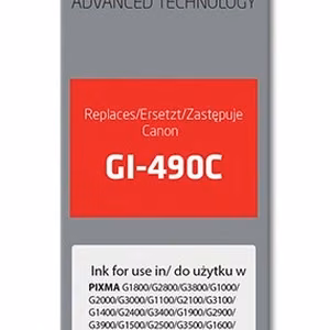 Activejet AC-G490C – žydro rašalo buteliukas, pakeičia Canon GI-490C, 70 ml, Supreme, 7000 puslapių