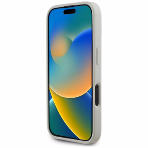 Karl Lagerfeld HC 3D guminis dvigubų galvų iPhone 16 dėklas - smėlio spalvos