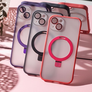 Mag Ring dėklas telefonui iPhone 13 6,1" violetinis