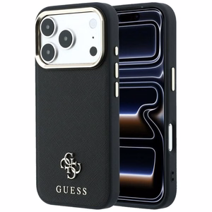 Dėklas, skirtas IPHONE 18 Pro Max/17 Pro Max suderinamas su „MagSafe“ (Saffiano Small 4G & Classic Logo) (spalva: juoda)