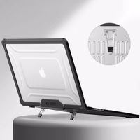 Tech-Protect SmartShell Pro dėklas MacBook Air 15" 2023-2025 M2 / M3 / M4 - permatomas ir juodas