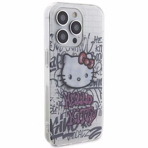 Hello Kitty IML katė ant plytų grafičių dėklas telefonui iPhone 14 Pro - baltas