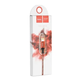 USB kabelis Hoco X14 Lightning, raudonas-juodas 1.0m